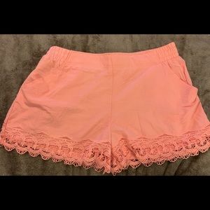 NWOT Xhilaration XXL blush fabric shorts w/ lace